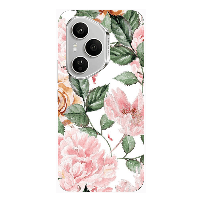 Honor Magic 400 Pro Pink rose and laves Transparent Silicone TPU Θήκη